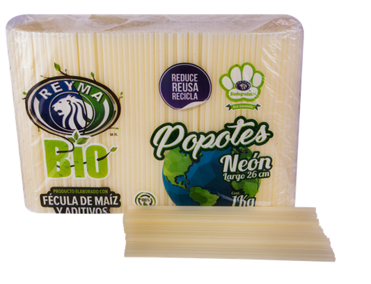 Neon Bulk Straw Biodegradable 10.2 in