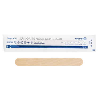 Junior Tongue Depressors, Sterile 5 1/2", Wood - 4313