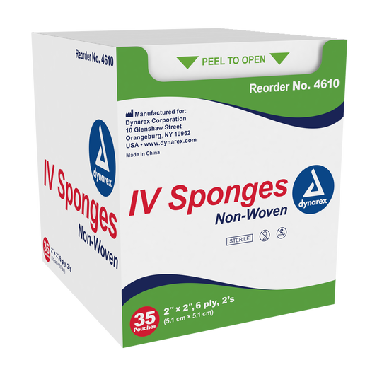 IV Sponges 2in x 2in - 6 Ply - 2/pouch